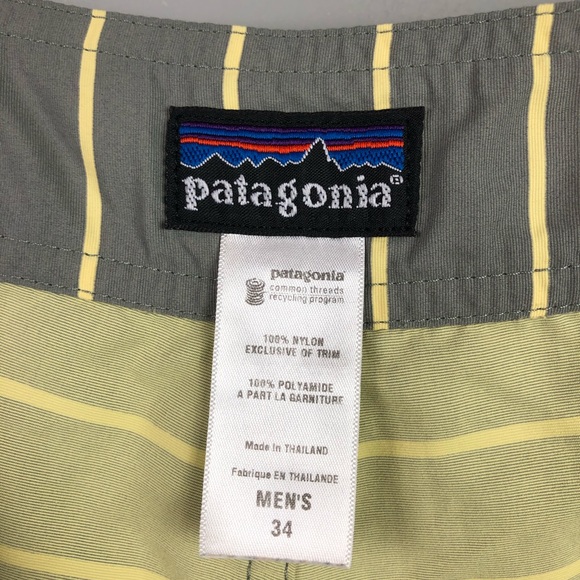Patagonia SwimSuit Shorts Striped Gray 34 - Picture 6 of 6